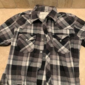 Print zero flannel, black and grey
